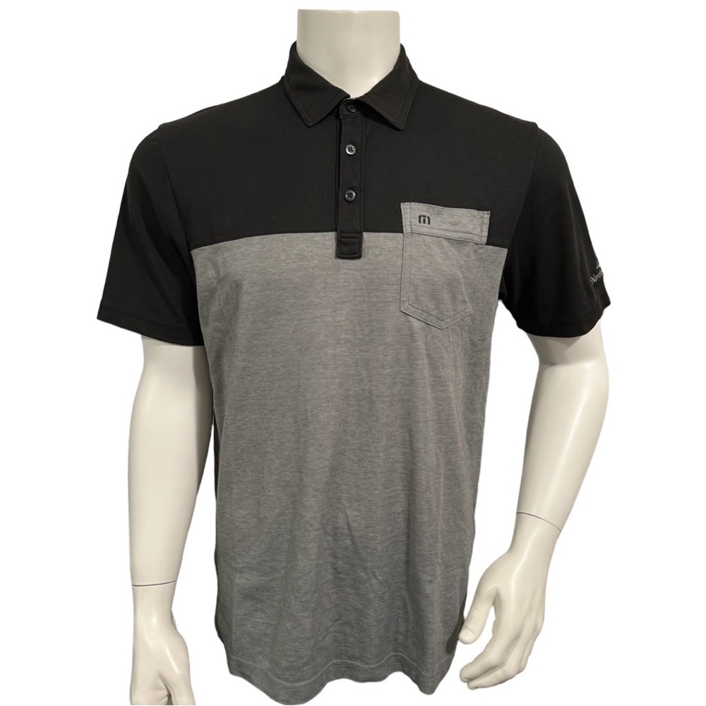 Travis Mathew Black and Gray Polo Shirt